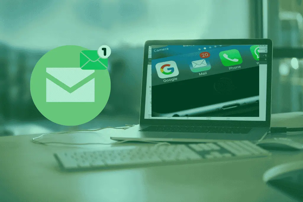 Laptop with email notification icon illustrating how Brevo helps you create emails that look good