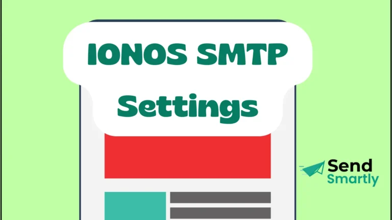 A featured image for a complete guide to IONOS SMTP Settings, with the title 'IONOS SMTP Settings: The Proven Guide to Email Configuration' on a branded background.